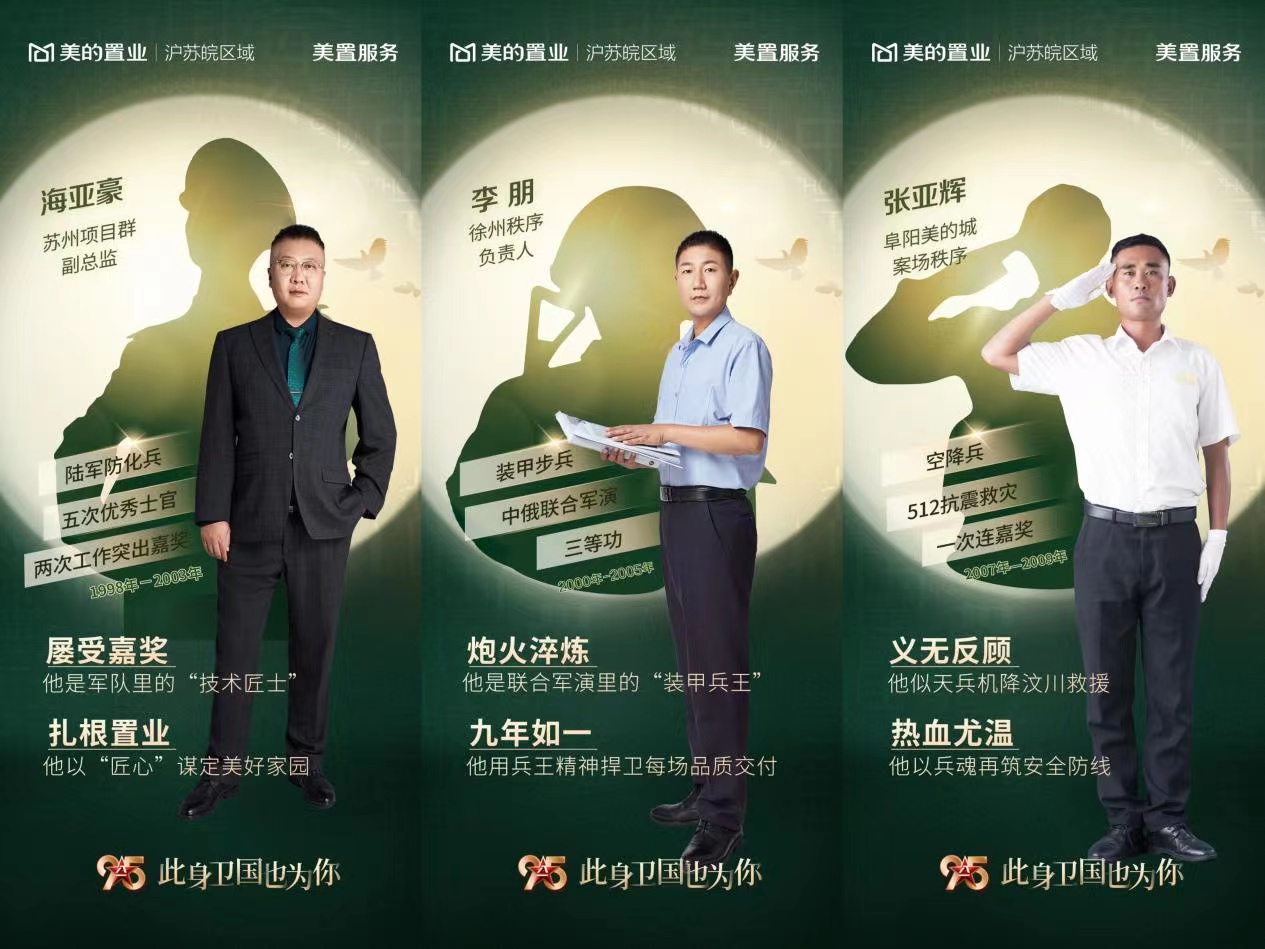 百名退伍军人就业美的置业沪苏皖:不一样的着装 一样的守护
